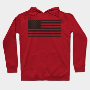 Transparent Black USA Flag Hoodie